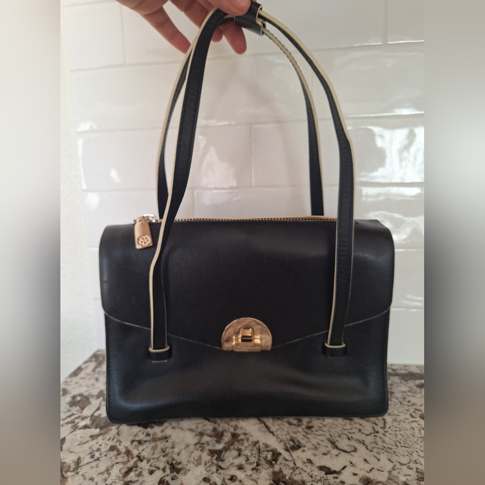 Trina Turk‎ Double Elegant Black Leather Handbag